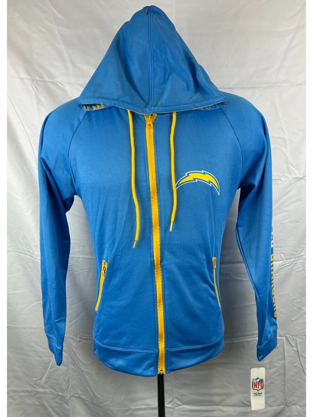 NFL Zubaz Men's Small Blue Zip Up Los Angeles Chargers Hoodie